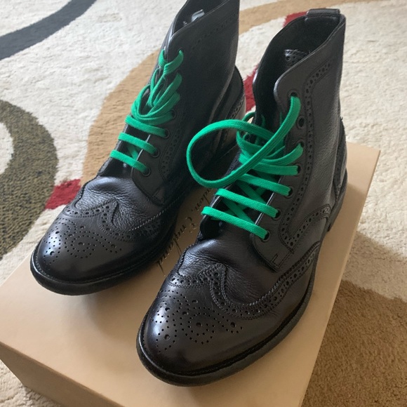Burberry Man Leather BrogueBoots with Bright Laces - Picture 1 of 3